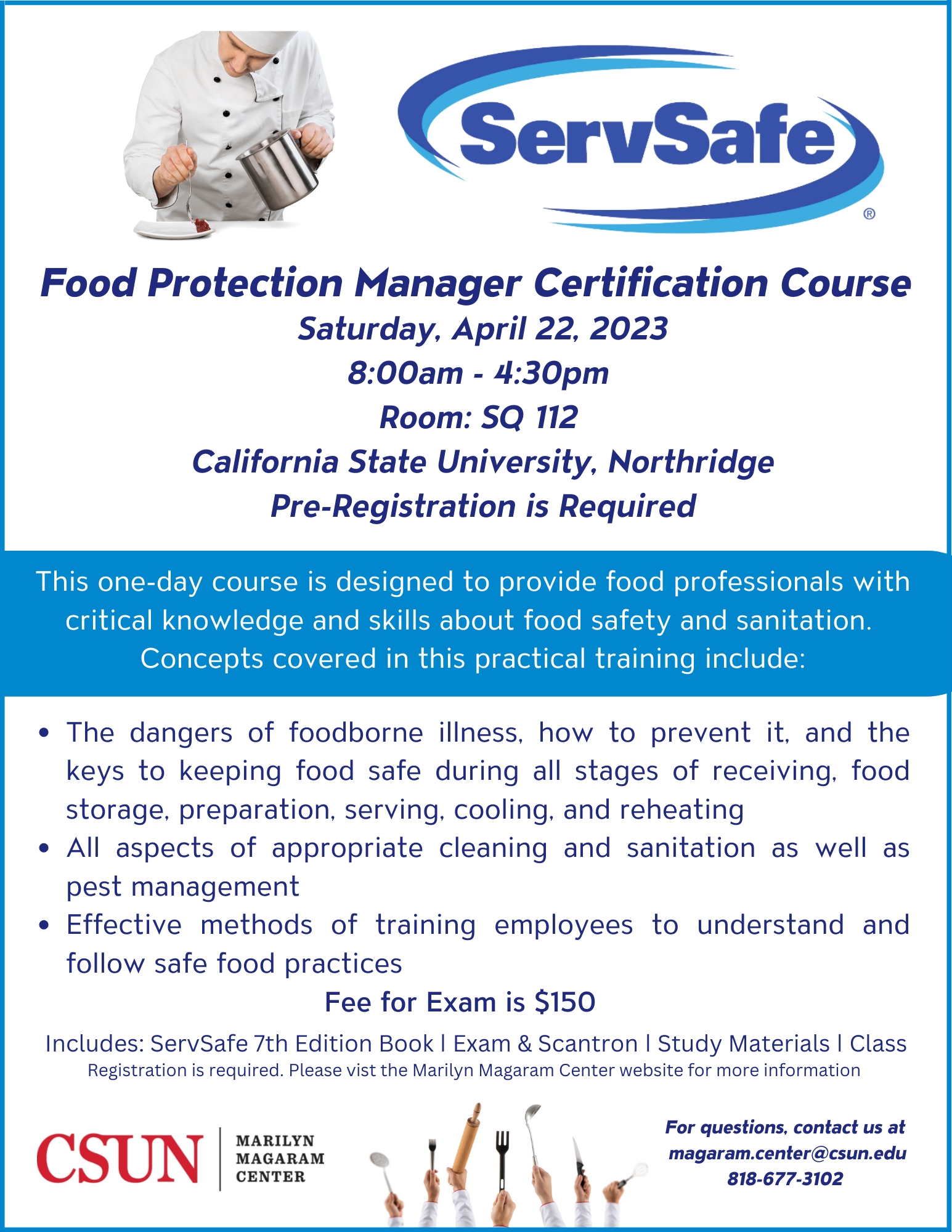 ServSafe: Food Protection Manager Certification Course California